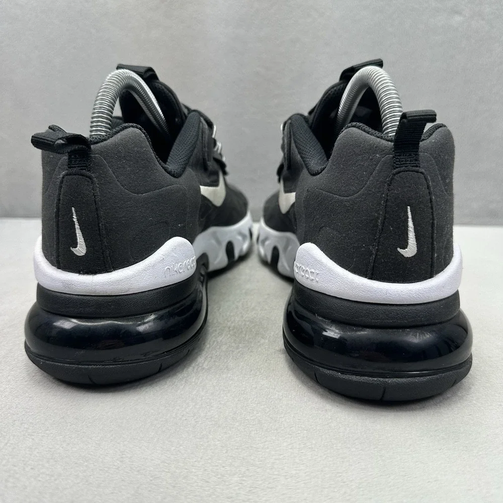 Womens 8 / 6.5Y Nike Air Max 270 React Shoes Black / White Athletic Sneakers